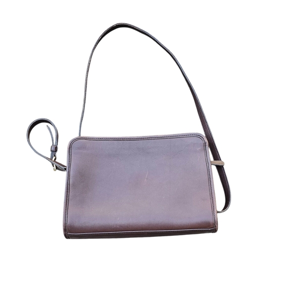 Coach Vintage Sutton Zip Bag Mahogany Brown Leather Crossbody 9814 - Picture 5 of 9